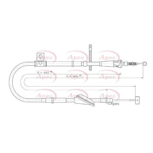 Apec Handbrake Cable Right Rear CAB1412