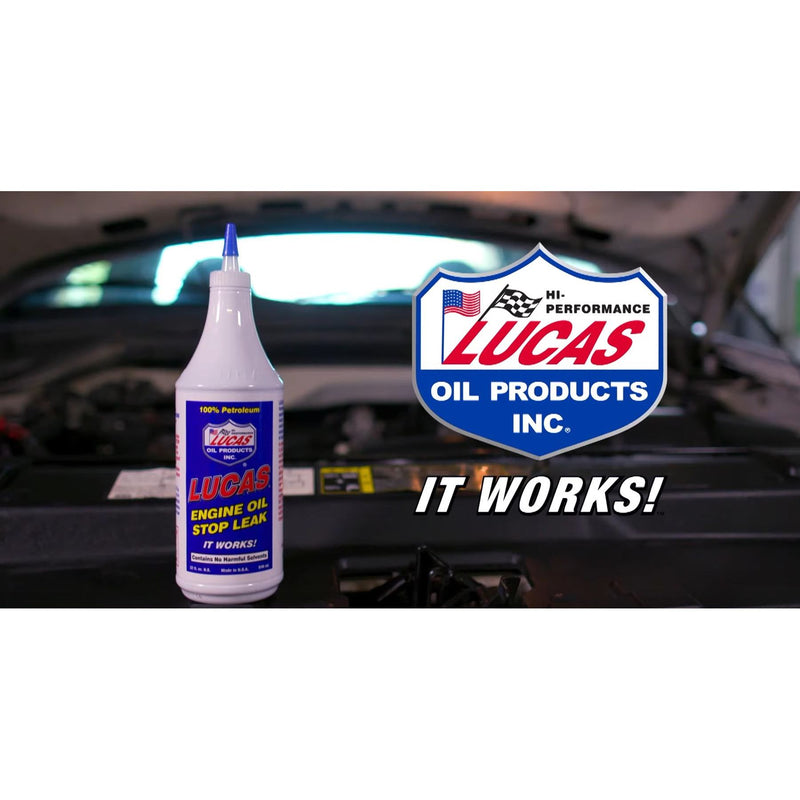 2 x LUCAS ENGINE OIL STOP LEAK 946ml Stops Leaks Rejuvenates Seals & Gaskets Lucas Oil - Dynamic Drive