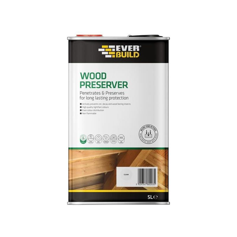 Everbuild Sika Wood Preserver Clear 5 litre Everbuild Sika - Dynamic Drive