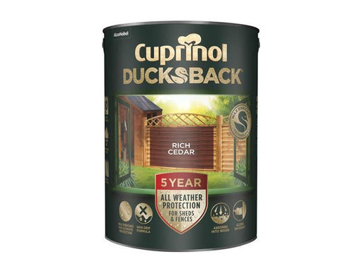 Cuprinol Ducksback 5 Year Waterproof for Sheds & Fences Rich Cedar 5 litre Cuprinol - Dynamic Drive
