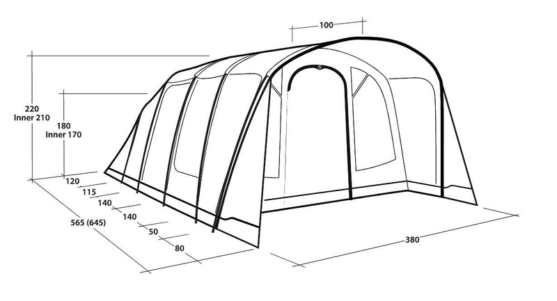 Outwell Denver 6 Pole Tent Green 6 Person Outwell - Dynamic Drive