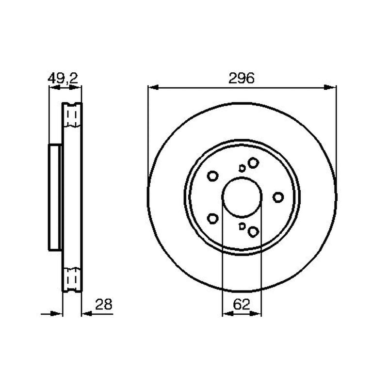 Bosch Front Brake Vented Discs & Pads fits Toyota Camry 2006-2011 2.4