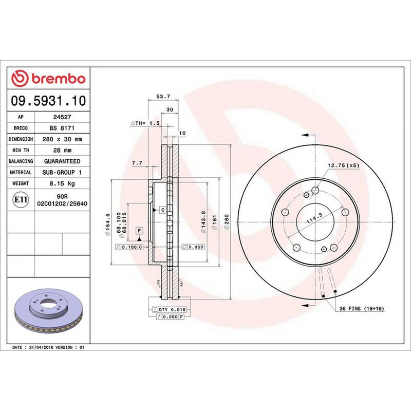 Brembo Front Brake Discs & Pads fits Nissan Fairlady Z 1990-1995 3.0