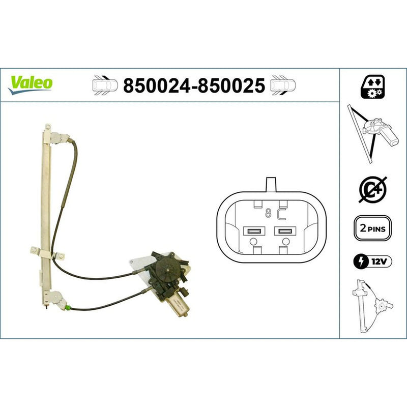 Valeo Electric Window Regulator Lifter Right Front 850025