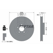 Textar 2 x Vented Front Brake Discs 92146203
