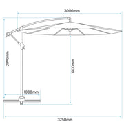 Dellonda Banana Parasol with Cover 3m - Grey DG264 Dellonda - Dynamic Drive