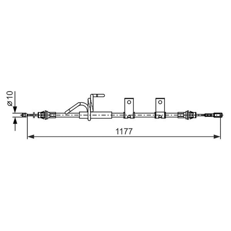 Bosch Handbrake Cable Rear fits Fiat Freemont 2011-2015 2.0 2.4 3.6