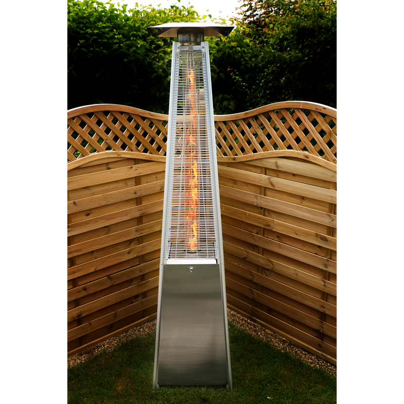 Dellonda Pyramid Gas Patio Heater 13kW Commercial Garden Use Stainless Steel Dellonda  - Dynamic Drive