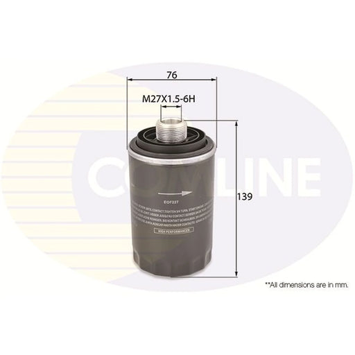 Comline Engine Oil Filter fits Audi A3 2004-2013 1.8 2.0