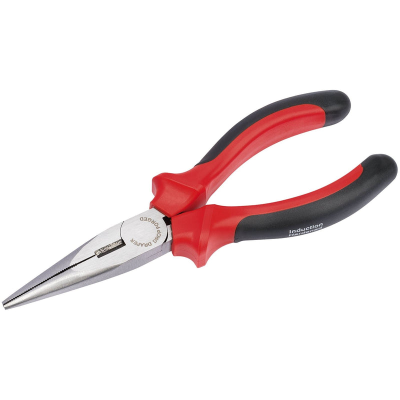 Draper Heavy Duty Long Nose Pliers with Soft Grip Handles, 165mm 67997 Draper - Dynamic Drive