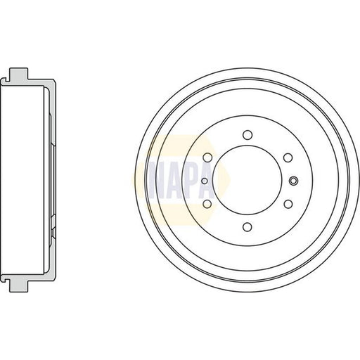 NAPA Brake Drum Assembly Rear fits Isuzu D-Max II 2012-2022 1.9 2.5