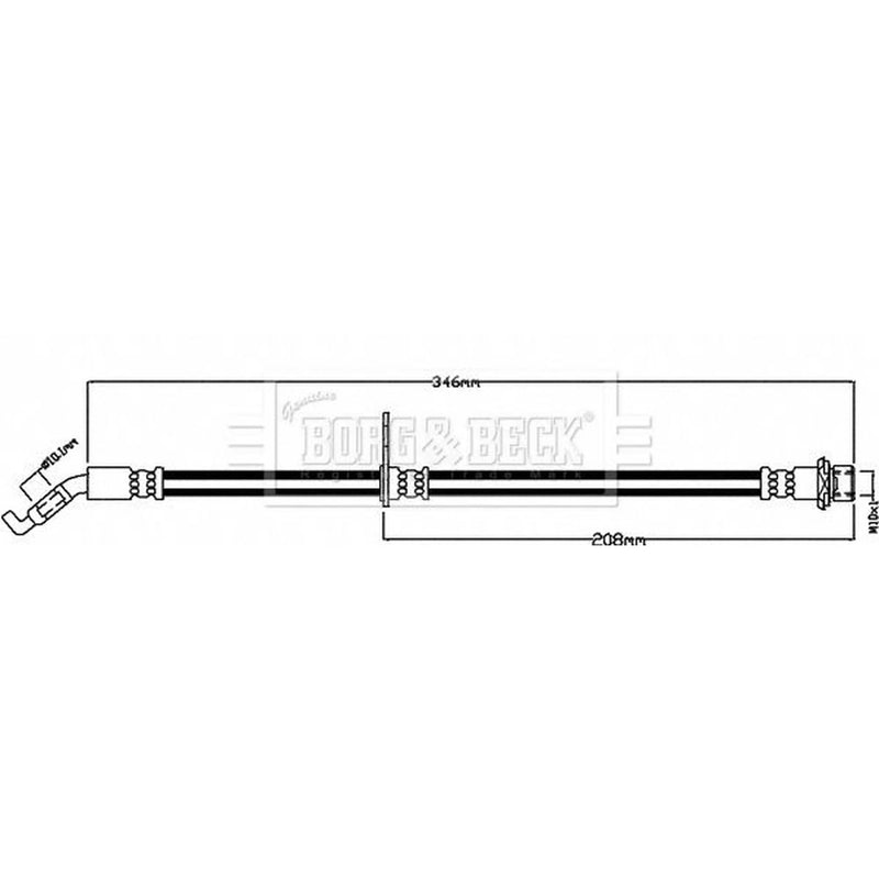 Borg & Beck Brake Hydraulic Hose Line Rear Right BBH8491