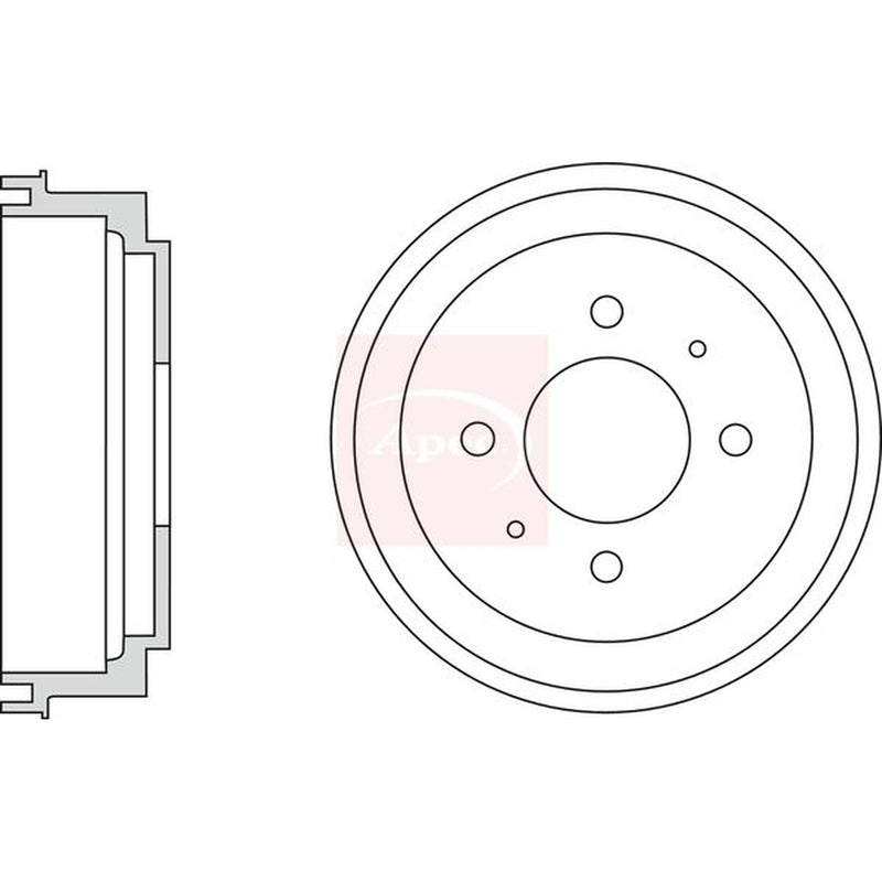 Apec Brake Drum Assembly Rear fits Mitsubishi Colt 1992-1996 1.3