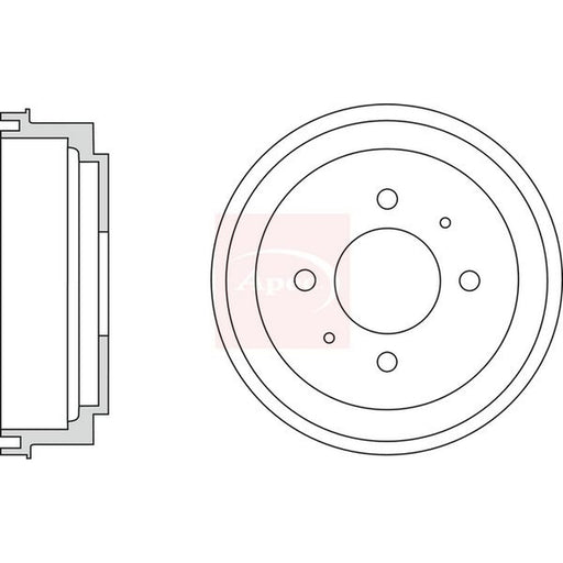 Apec Brake Drum Assembly Rear fits Mitsubishi Colt 1992-1996 1.3