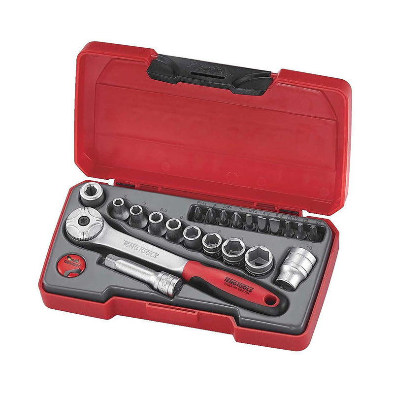 Teng Tools 1/4" Socket Set 6 pt 22 Pieces Teng Tools - Dynamic Drive