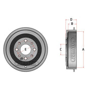 Juratek Brake Drum Assembly Rear fits Fiat Grande Punto 2005 on 1.2