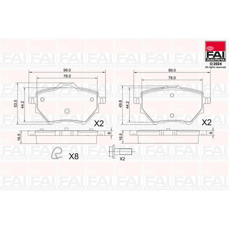 FAI Front & Rear Pads fits Lancia Ypsilon 2025 on
