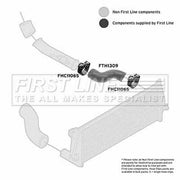 First Line Intercooler Turbo Charge Air Hose fits Land Rover Discovery 1998-2004