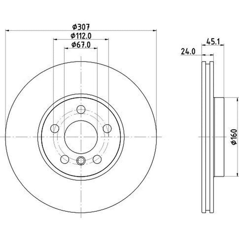 Mintex 2 x Vented Front Brake Discs MDC3179C-x2