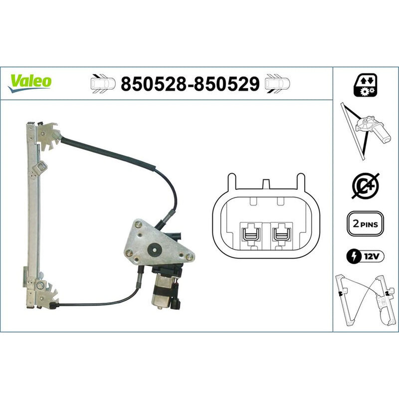 Valeo Electric Window Regulator Lifter Left Rear 850528