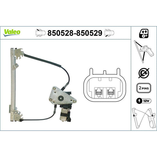 Valeo Electric Window Regulator Lifter Left Rear 850528