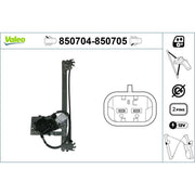 Valeo Electric Window Regulator Lifter Left Rear 850704