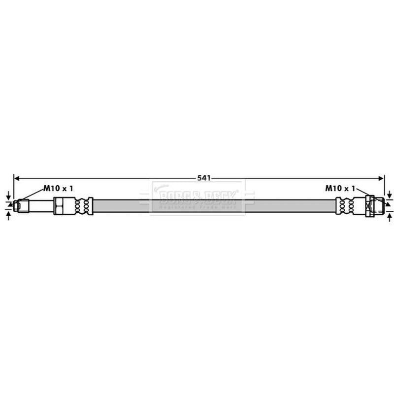 Borg & Beck Brake Hydraulic Hose Line Front Righ BBH8104
