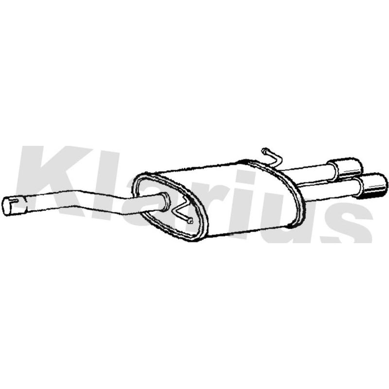 Klarius Box With Tail Pipe Rear fits VW Passat B6 2005-2010 2.0