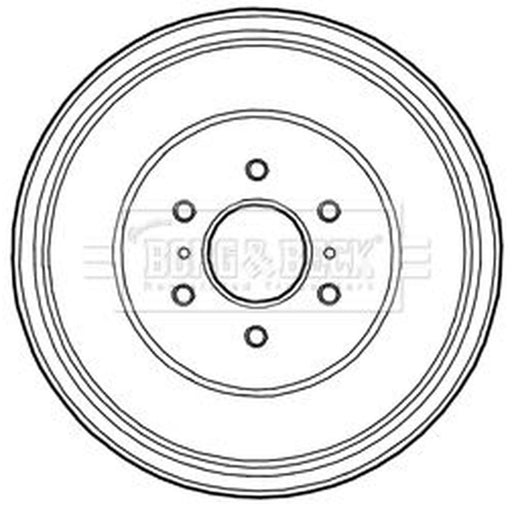 Borg & Beck Brake Drum Assembly Rear BBR7221