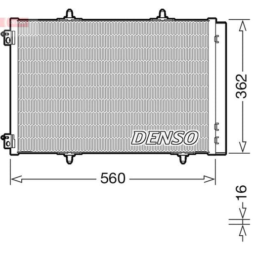 Denso Air Conditioning Condenser fits Citroën C3 Aircross I 2017-2018