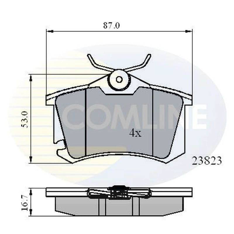 Comline 4 x Rear Brake Pad Set fits Seat Toledo III 2004-2009 1.6 1.9 2.0