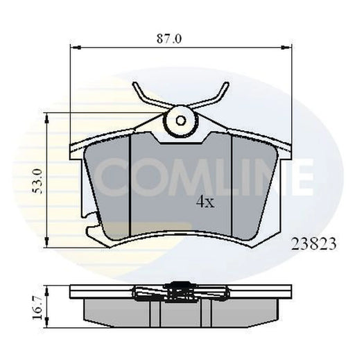 Comline 4 x Rear Brake Pad Set fits Seat Toledo III 2004-2009 1.6 1.9 2.0