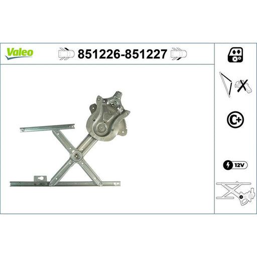 Valeo Electric Window Regulator Lifter Right Front 851227