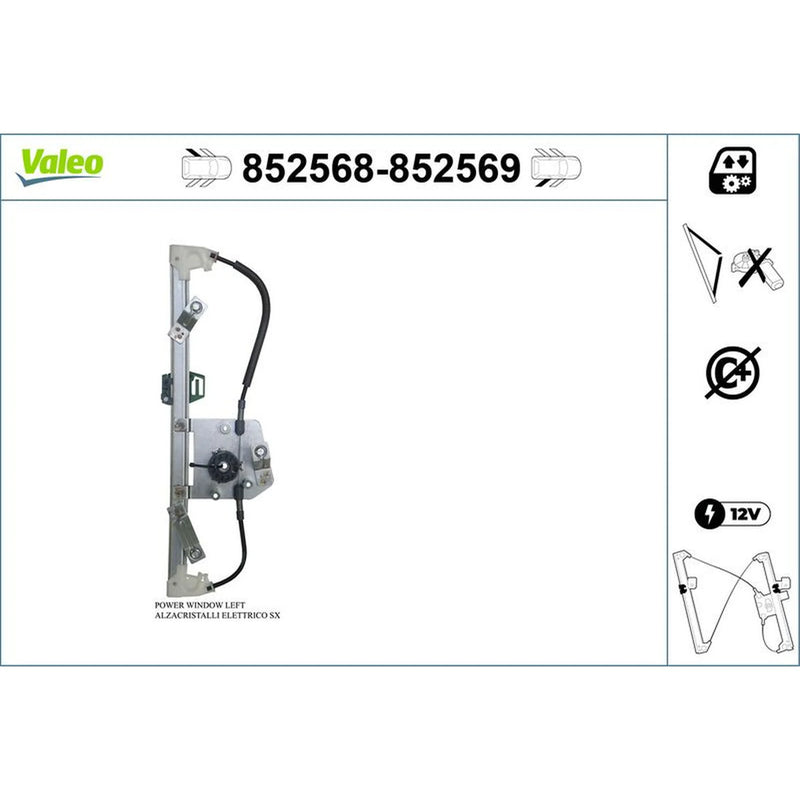 Valeo Electric Window Regulator Lifter Left Rear 852568