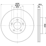 Textar 2 x Vented Front Brake Discs 92223503