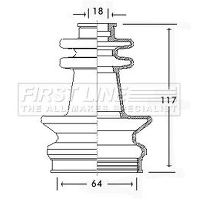 First Line Drive Shaft Bellow Kit Front Left fits Austin Princess 1976-1978