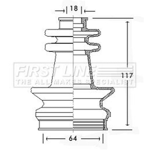 First Line Drive Shaft Bellow Kit Front Left fits Austin Princess 1976-1978