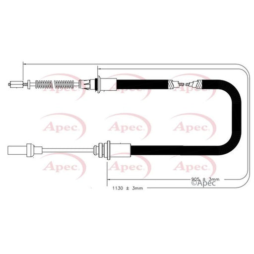 Apec Handbrake Cable Right Rear CAB1836