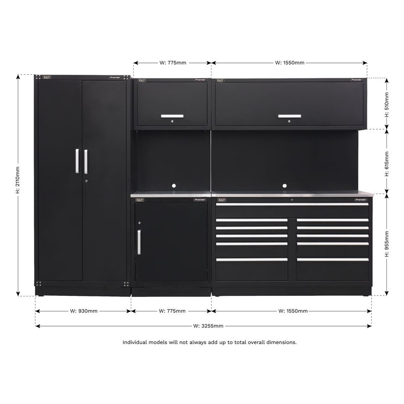 Sealey Premier Premier Storage System with Stainless Worktop 3.3m APMSCOMBO2SS Sealey Premier - Dynamic Drive