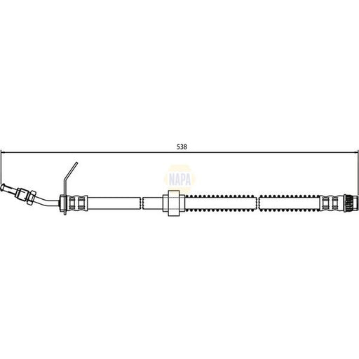 NAPA Brake Hydraulic Hose Line Front fits Nissan Interstar 2003 on