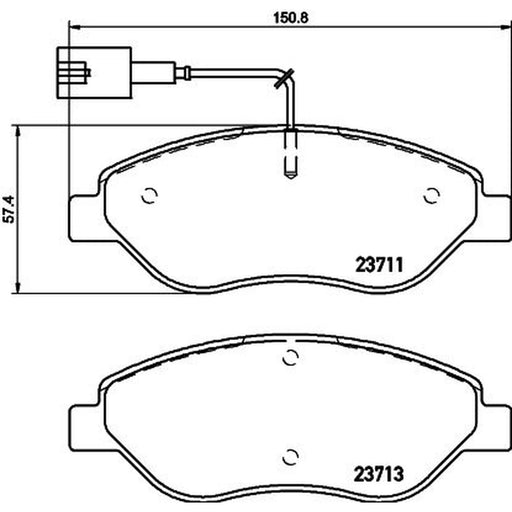 Mintex Front Brake Pad Set fits Alfa Romeo Mito 2008-2018 1.3 1.4 1.6