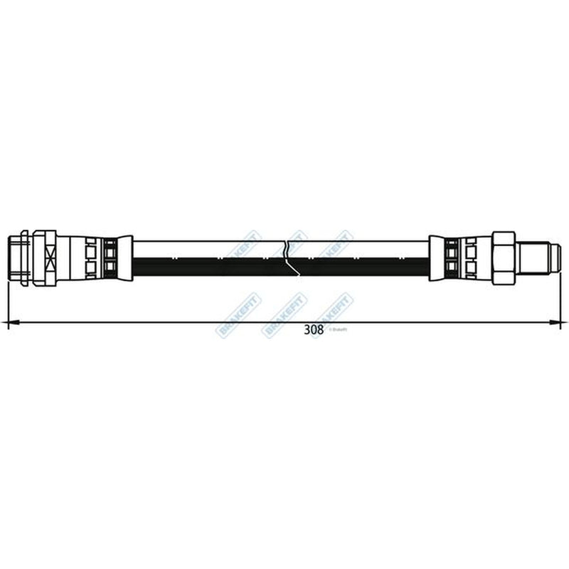 Apec Brake Hydraulic Hose Line Rear fits Mercedes-Benz C-Class 1993-2008