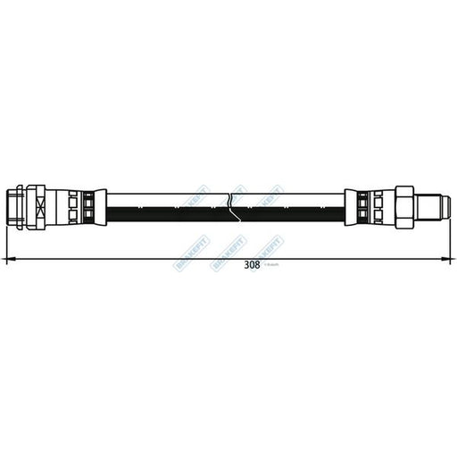 Apec Brake Hydraulic Hose Line Rear fits Mercedes-Benz C-Class 1993-2008