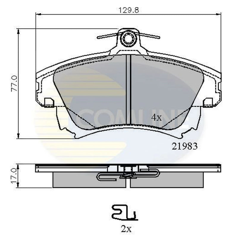 Comline Front Brake Pad Set fits Mitsubishi Carisma 1995-2006 1.3 1.6 1.8 1.9