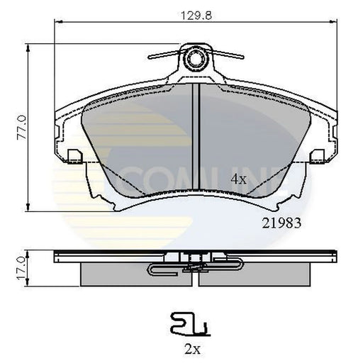 Comline Front Brake Pad Set fits Mitsubishi Carisma 1995-2006 1.3 1.6 1.8 1.9