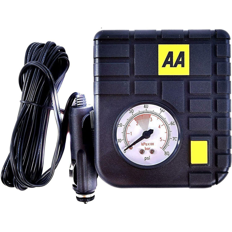 AA 12V Car Tyre Air Compressor Inflator LED Pump Pressure Gauge Cigarette Socket AA - Dynamic Drive