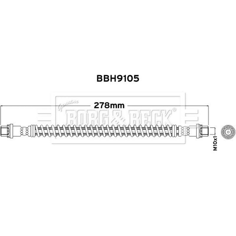 Borg & Beck Brake Hydraulic Hose Line inner BBH9105