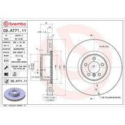 Brembo 2 x Brake Discs fits Land Rover Range Rover 2009-2012 4.4 5.0
