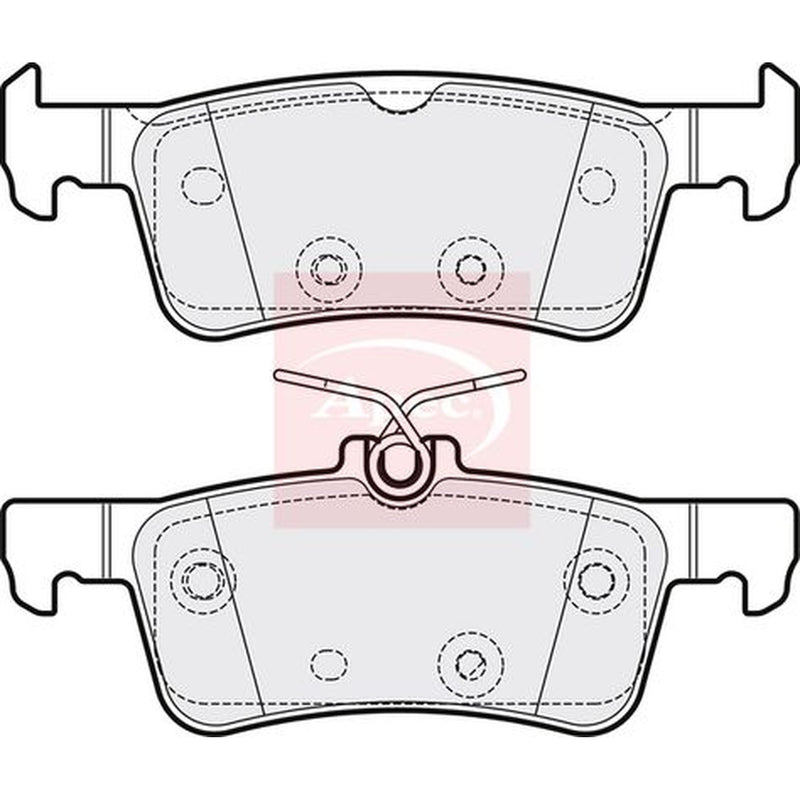 Apec Rear Brake Pad Set fits Ford Fiesta VII 2017-2021 1.0 1.5