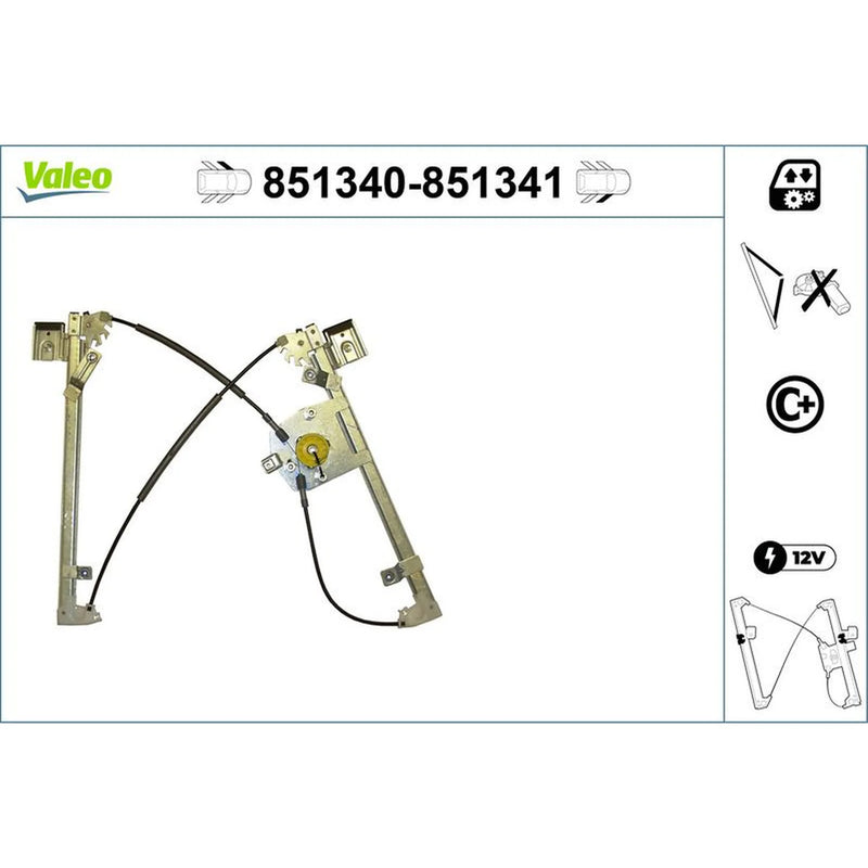 Valeo Electric Window Regulator Lifter Right Front 851341